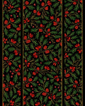 Crimson Floral Vine on Black Background Rug