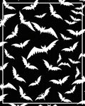 White Bats Scattered Black Night Rug