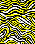Bold Yellow Black White Stripe Wave Rug
