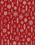 Festive Red White Snowflake Pine Forest Rug