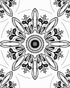 Black White Geometric Starburst Medallion Rug