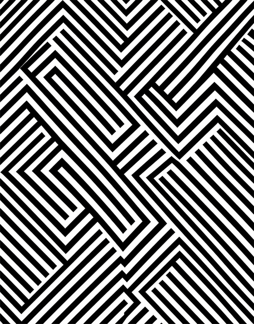 Bold Black White Intersecting Stripes Rug