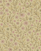 Pastel Pink Floral Vine Background Rug