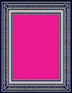 Bold Pink White Navy Geometric Frame Rug