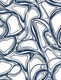 Deep Blue Swirl Fluidic Organic Rug