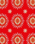 Red Mandala Flower Medallion Rug