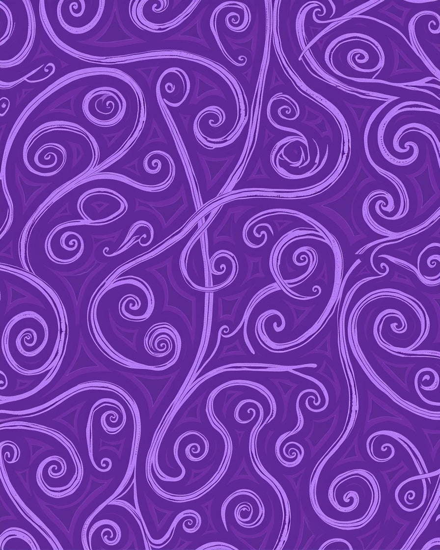 Purple Swirl Vine Organic Rug