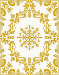 Golden Swirl Floral Medallion Rug