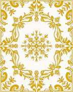 Golden Swirl Floral Medallion Rug