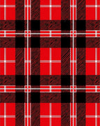 Classic Red Black Plaid Check Rug