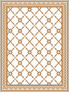 Tan Lattice Geometric Border Rug