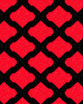 Bold Red Geometric Interlocking Shapes Rug