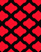 Bold Red Geometric Interlocking Shapes Rug