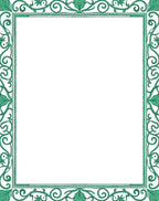 Emerald Green Floral Scroll Border Rug