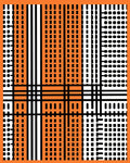 Orange Black White Plaid Grid Rug