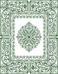 Emerald Green Floral Medallion Ornament Rug