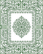 Emerald Green Floral Medallion Ornament Rug
