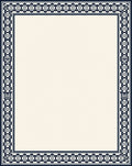 Classic Navy Geometric Border Rug