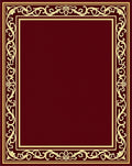 Rich Plum Floral Scroll Border Rug
