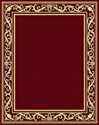 Rich Plum Floral Scroll Border Rug