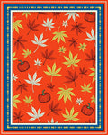 Autumn Leaves Pumpkin Border Rug