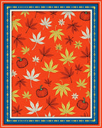 Autumn Leaves Pumpkin Border Rug