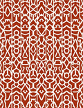 Terracotta White Abstract Geometric Symmetry Rug