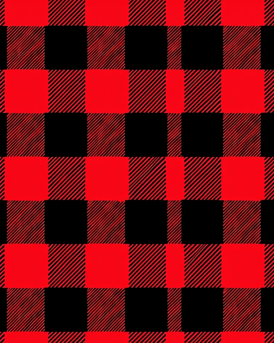 Bold Red Black Buffalo Check Plaid Rug