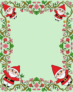 Whimsical Santa Gnome Floral Vine Rug