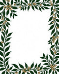 Dark Green Leafy Vine Border Rug