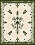 Emerald Green Damask Floral Ornament Rug