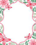 Pink Floral Butterfly Garden Rug