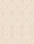 Subtle Tan Floral Medallion Outline Rug