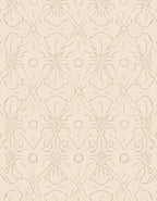 Subtle Tan Floral Medallion Outline Rug