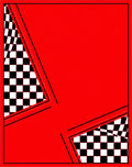 Bold Red Black White Checkered Slices Rug