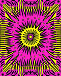 Hot Pink Yellow Burst Star Rug