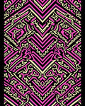 Vibrant Pink Black Geometric Abstract Rug