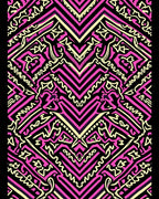 Vibrant Pink Black Geometric Abstract Rug