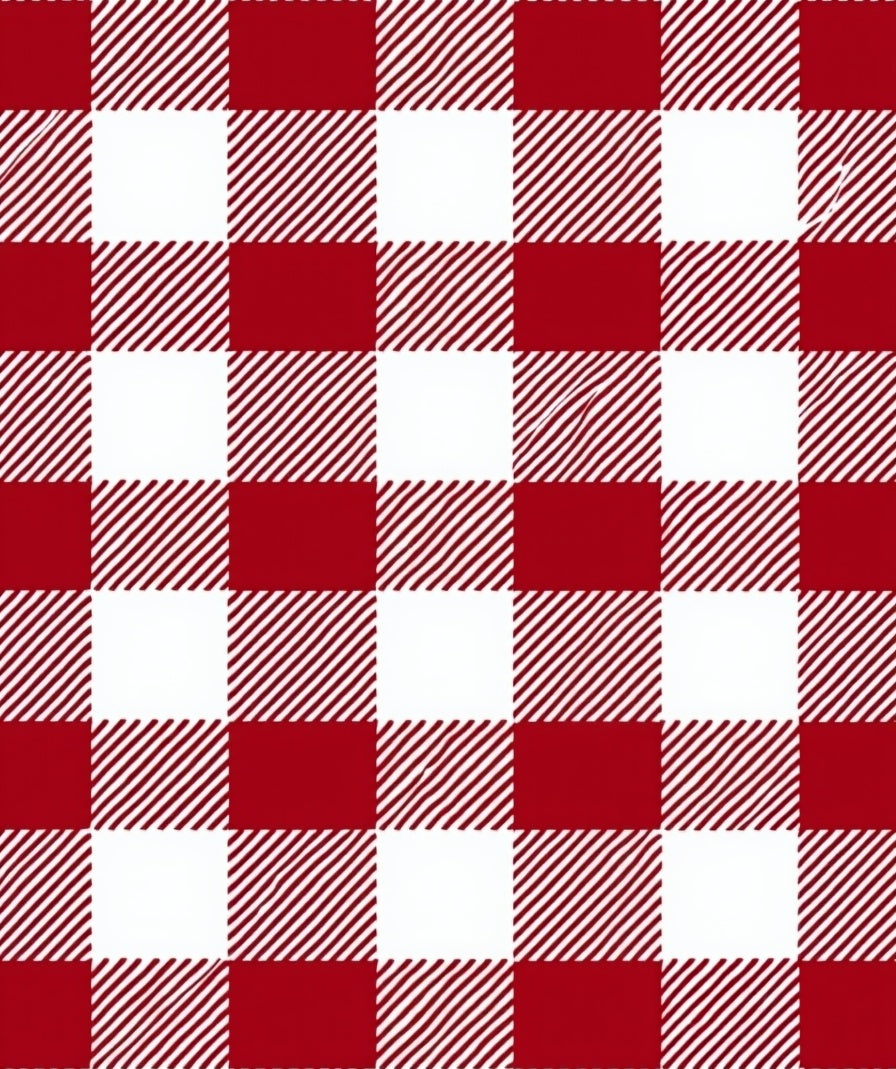 Classic Red White Gingham Check Rug