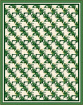 Emerald Green Leafy Border Repeating Rug