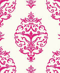 Crimson Damask Scrollwork Medallion Rug