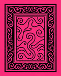 Hot Pink Black Swirls Border Rug