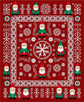Charming Crimson Gnome Snowflake Swirl Rug