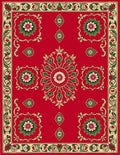 Radiant Crimson Floral Embellished Rug