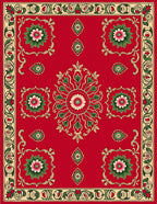 Radiant Crimson Floral Embellished Rug
