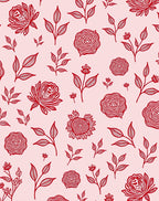 Crimson Floral Vine Botanical Rug