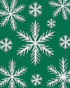 White Snowflakes on Emerald Green Rug
