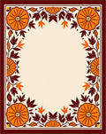Autumn Pumpkin Floral Border Rug