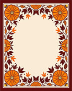 Autumn Pumpkin Floral Border Rug