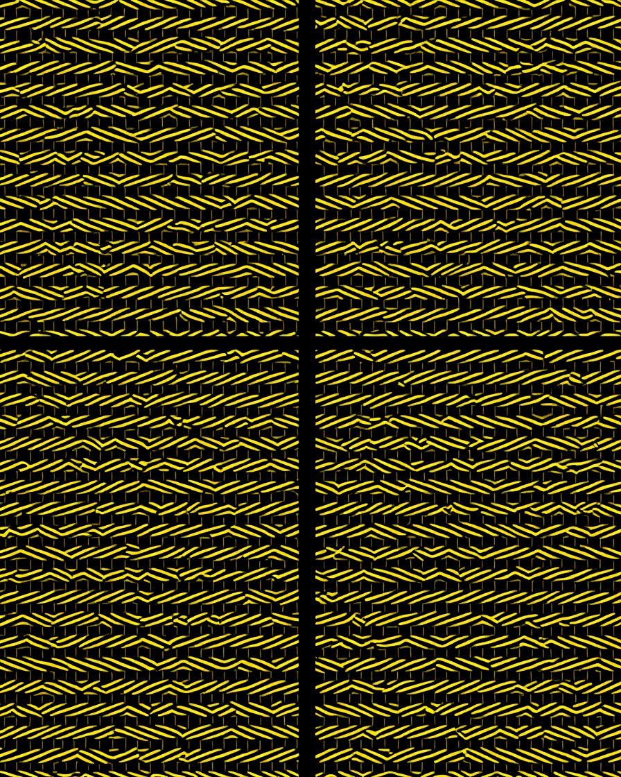 Bold Yellow Black Interlocking Geometric Rug